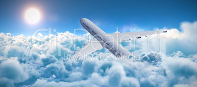 Composite 3d image of graphic airplane