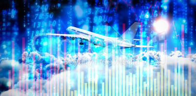 Composite 3d image of graphic airplane