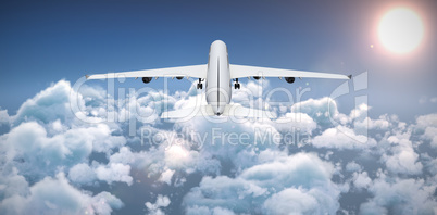 Composite 3d image of graphic airplane