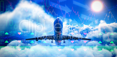 Composite 3d image of graphic airplane