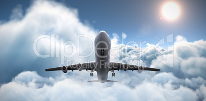 Composite 3d image of graphic airplane