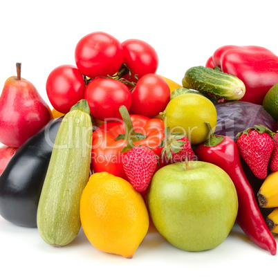 fruits and vegetables isolated on white