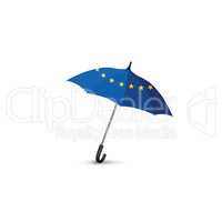 Eurounion flag colored umbrella. Travel Europe spring fashion ac