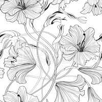 Floral seamless pattern. Flower lily bouquet background. Spring
