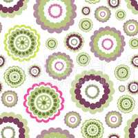 Abstract floral geometric seamless pattern. Circle ornament