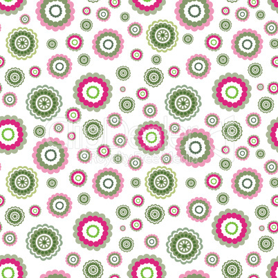 Abstract floral geometric seamless pattern. Circle ornament