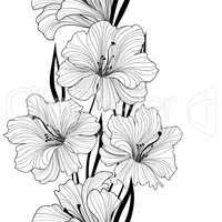 Floral seamless background. Flower pattern. Border with flowers.
