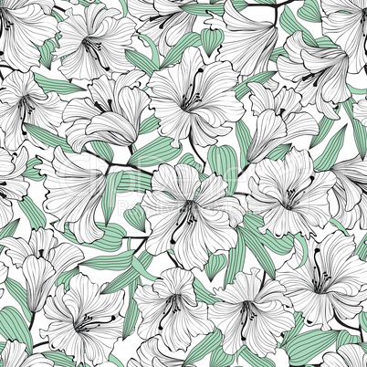 Floral seamless pattern. Flower bloom bouquet background. Orname