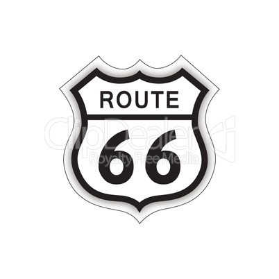 Travel USA sign. Route 66 label. American road icon