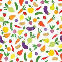 Vegetable seamless pattern. Healthy food ingredient background