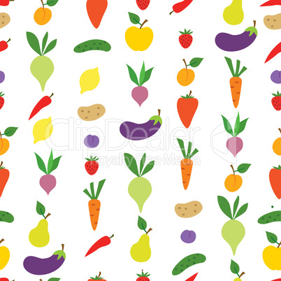 Vegetable seamless pattern. Healthy food ingredient background