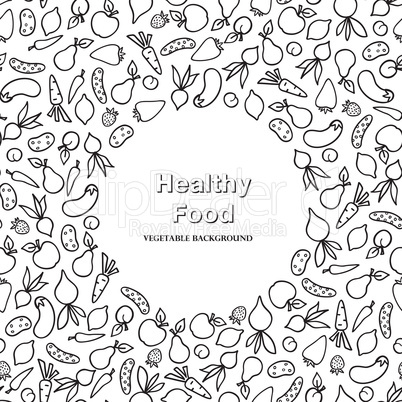 Vegetable frame pattern. Healthy food ingredient card background