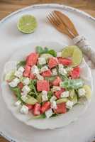 Salat mit Melone und Feta