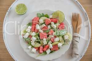 Salat mit Melone und Feta