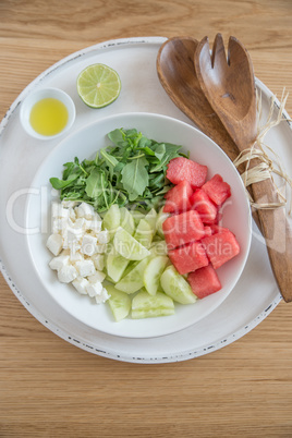 Salat mit Melone und Feta