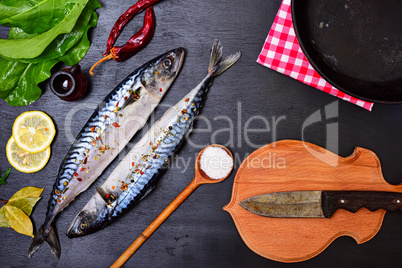 Fresh mackerel fish with spices