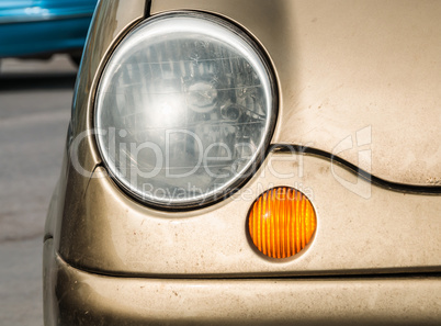 Detail of old car headlight.