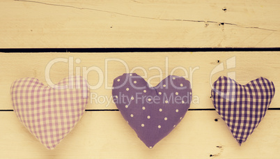 Fabric heart shapes