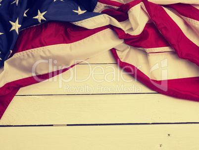 Flag of the United States on wood
