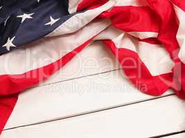 US flag on wood
