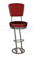 Red bar stool - 3D render
