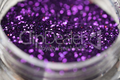 Purple nail makeup glitter