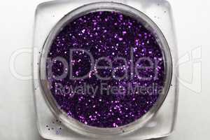 Purple nail makeup glitter
