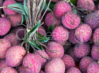 Fresh Lychee fruit at the outdoor market