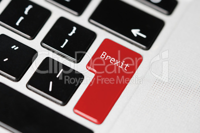 Laptop computer keyboard with "Brexit" button