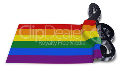 Gay Pride Flagge und notenschlüssel