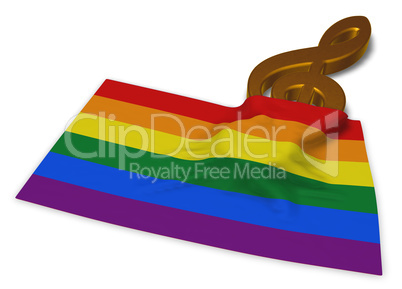 Gay Pride Flagge und notenschlüssel