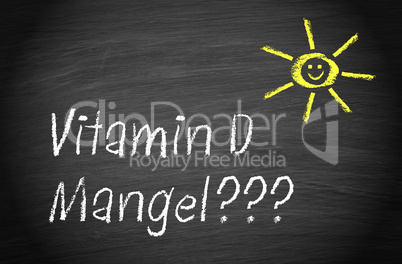 Vitamin D Mangel - Sonne mit Schriftzug