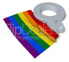 Gay Pride Flagge und symbol für weiblich