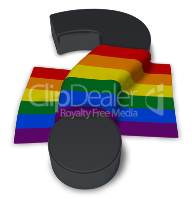 Gay Pride Flagge und fragezeichen