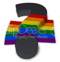 Gay Pride Flagge und fragezeichen