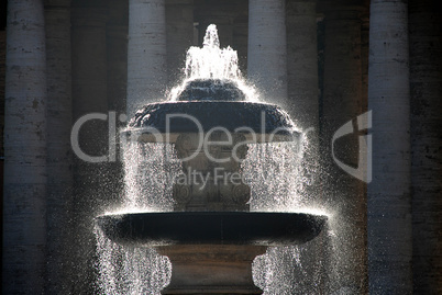 Fountain in front of St Peters Basilica in Vatican