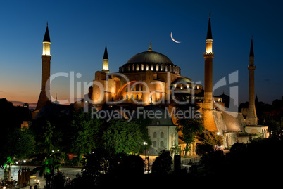 Hagia Sophia at night