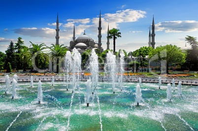 Blue Mosque and fountain