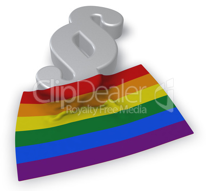 paragraph symbol und gay pride flagge