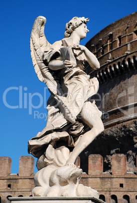 Sculpture of an angel on Ponte Sant'Angelo, Rome, Italy