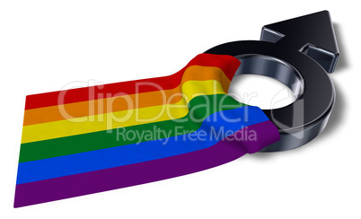 Gay Pride Flagge und symbol für männlich