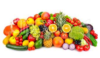 collection fresh fruits and vegetables