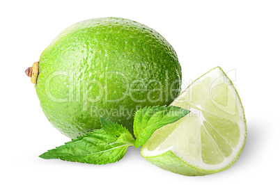 Lime and sprig of mint