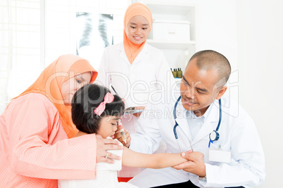Children receiving vaccination