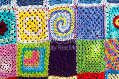 Coloured knitted carpet textile background