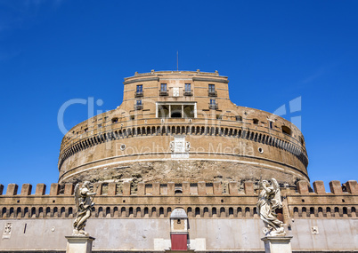 front view of the famous Castel Sant Angelo (castle of the holy