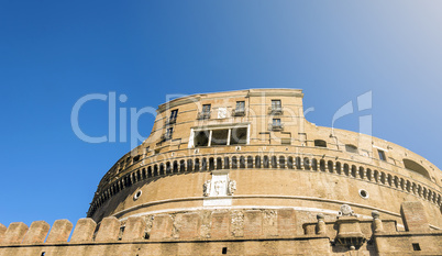 bottom view of Castel Sant Angelo in Rome