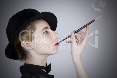 Young woman smoking