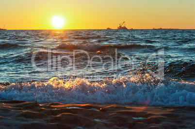sea, waves, sand, sunset, evening, travel, vacation, beach, relaxation