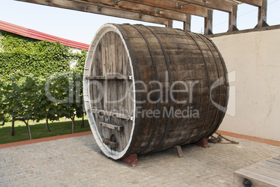 Wine wooden oak barrel photo